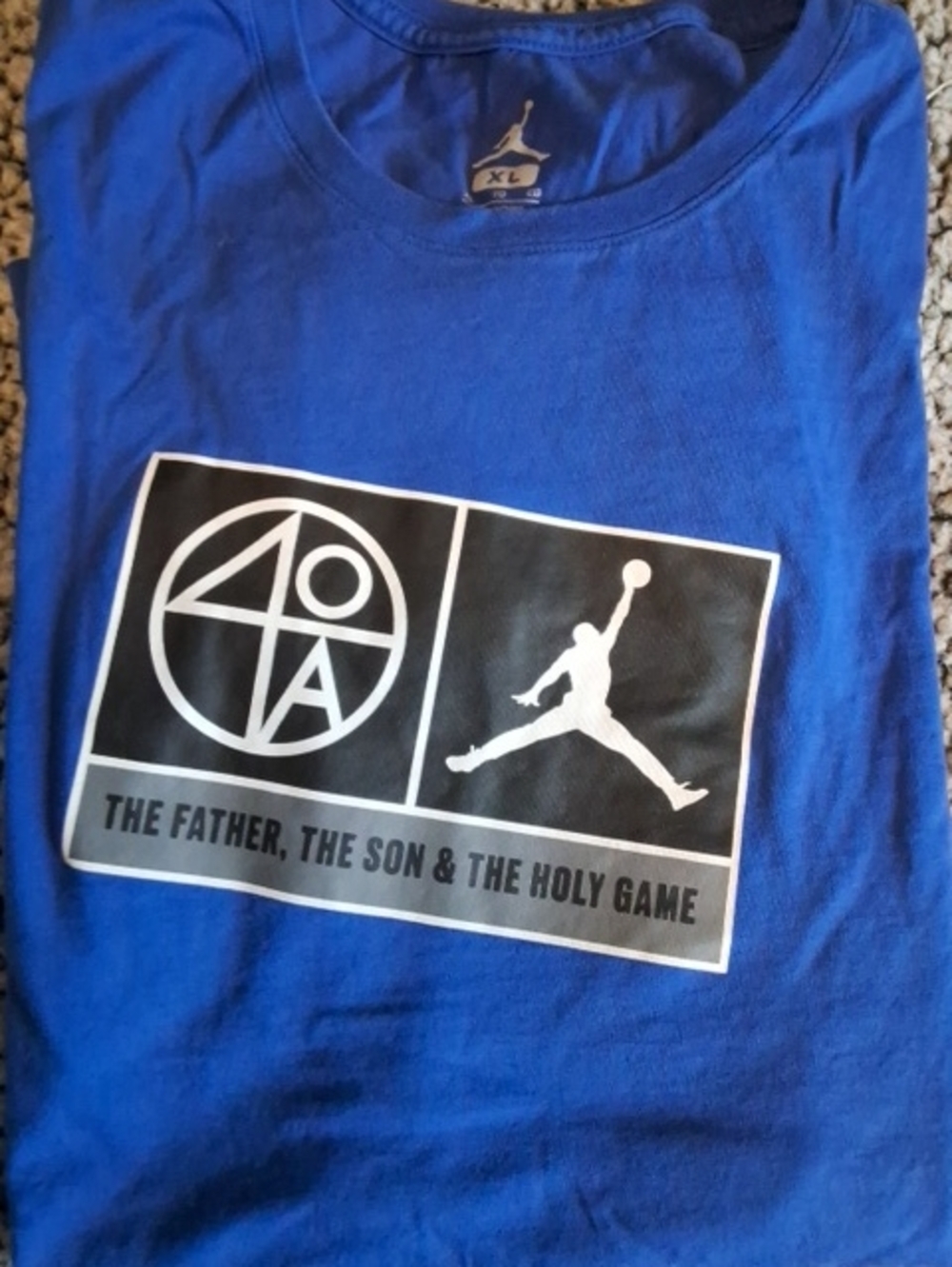 Jordan Royal Blue Tee with Black & White Graphic